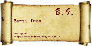 Berzi Irma névjegykártya